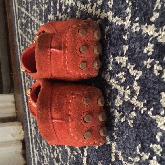 Orange suede TORY BURCH 7.5 drivers gold hardware - Picture 4 of 10